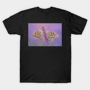 Two Painted Lady Butterflies on a Lavender Flower T-Shirt